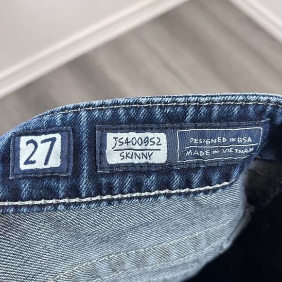 Miss Me Women Size 27 Classic Skinny Leg Low Rise Denim Cotton Jeans Y2K Western - Picture 7 of 12